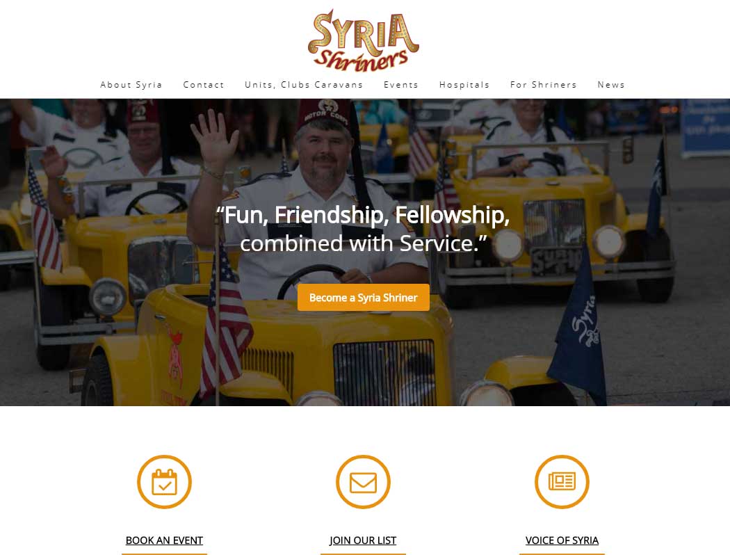 syria shriners new website